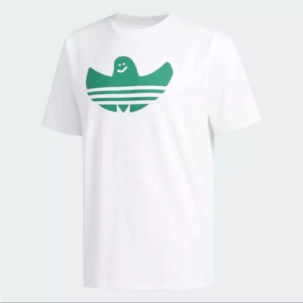 Adidas x Gonz Shmoo Mens XL Ghost Skateboarding White + Green Trefoil T-shirt